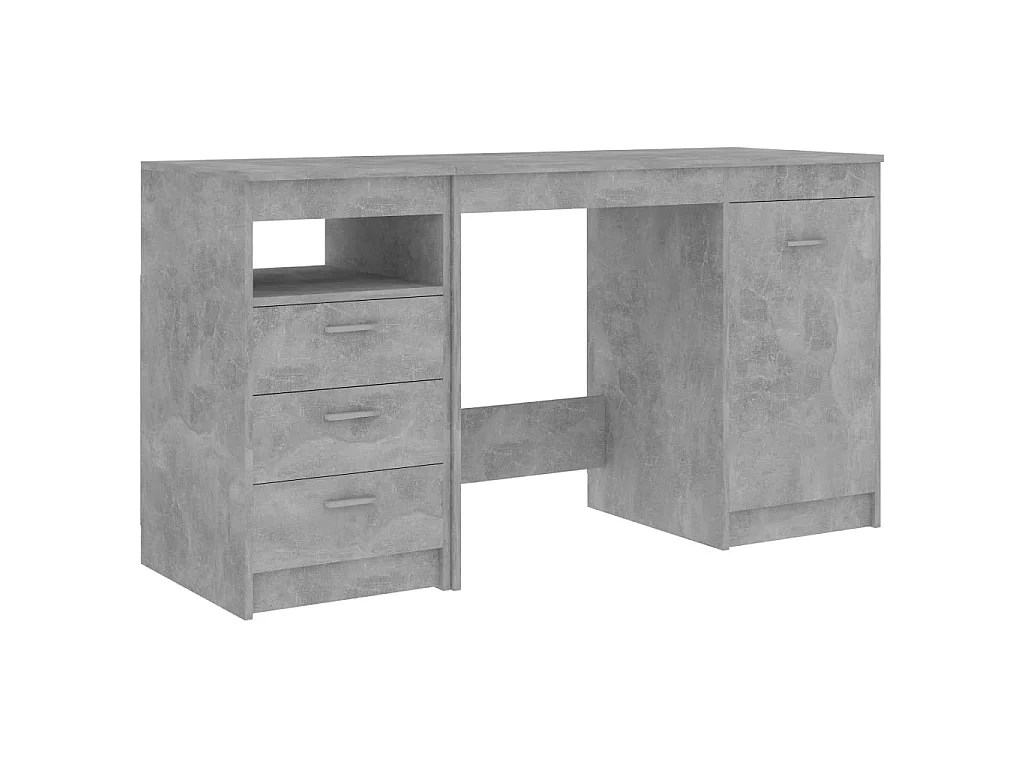 Bureau 140x50x76 cm bewerkt hout betongrijs