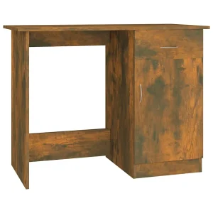 Bureau 100x50x76 cm bewerkt hout gerookt eikenkleurig Bureau 100x50x76 cm bewerkt hout gerookt eikenkleurig