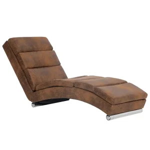 Chaise longue kunstsuède bruin Chaise longue kunstsuède bruin