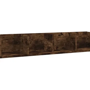 CD-wandschap 100x18x18 cm bewerkt hout gerookt eikenkleurig
