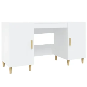 Bureau 140x50x75 cm bewerkt hout wit Bureau 140x50x75 cm bewerkt hout wit