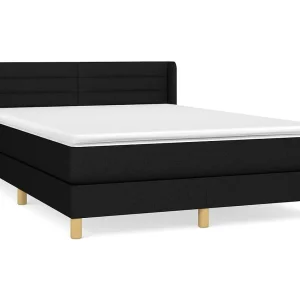 Boxspring met matras stof zwart 140×190 cm Boxspring met matras stof zwart 140×190 cm