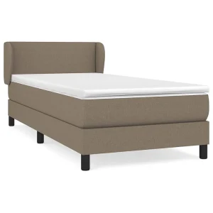 Boxspring met matras stof taupe 90×200 cm Boxspring met matras stof taupe 90×200 cm