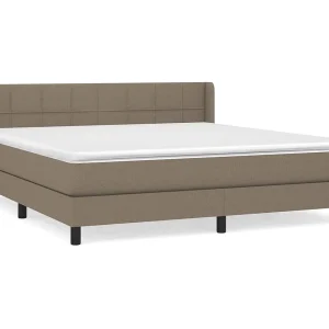 Boxspring met matras stof taupe 160×200 cm Boxspring met matras stof taupe 160×200 cm