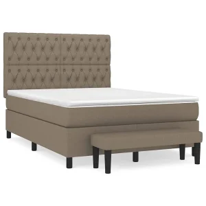 Boxspring met matras stof taupe 140×200 cm Boxspring met matras stof taupe 140×200 cm