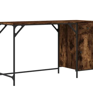 Bureau 131x48x75 cm bewerkt hout gerookt eikenkleurig Bureau 131x48x75 cm bewerkt hout gerookt eikenkleurig