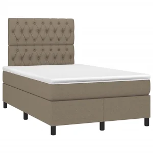 Boxspring met matras stof taupe 120×190 cm