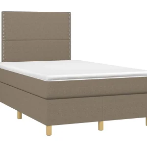 Boxspring met matras stof taupe 120×190 cm Boxspring met matras stof taupe 120×190 cm