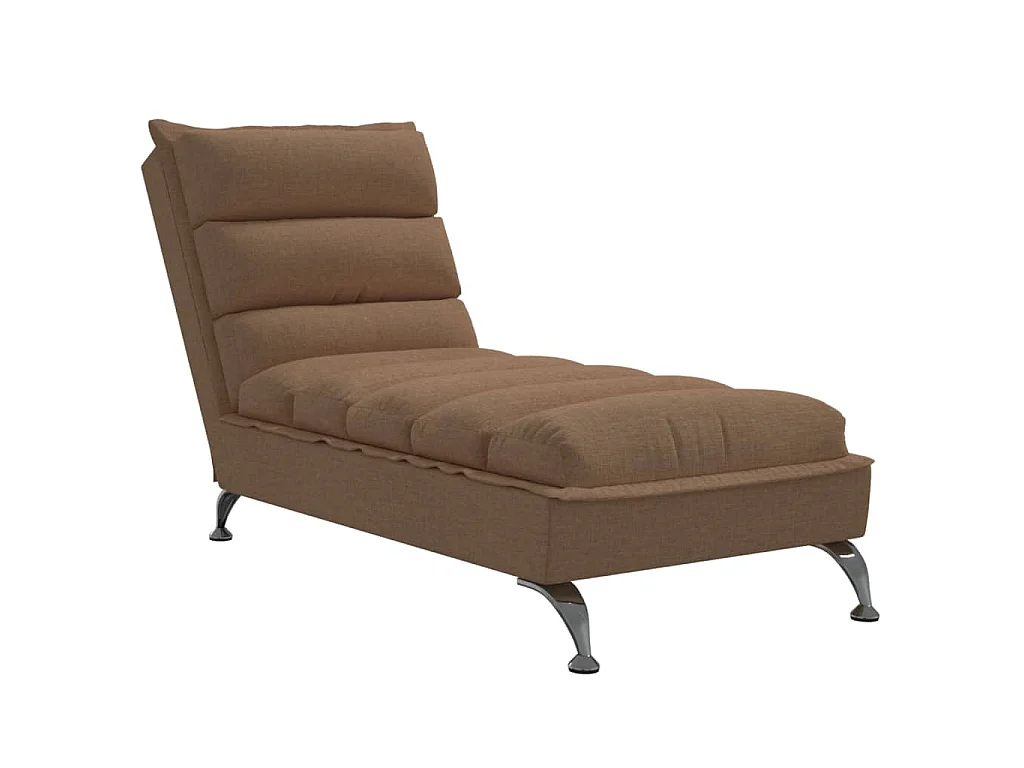 Chaise longue met kussens stof bruin