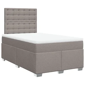 Boxspring met matras stof taupe 120×200 cm Boxspring met matras stof taupe 120×200 cm