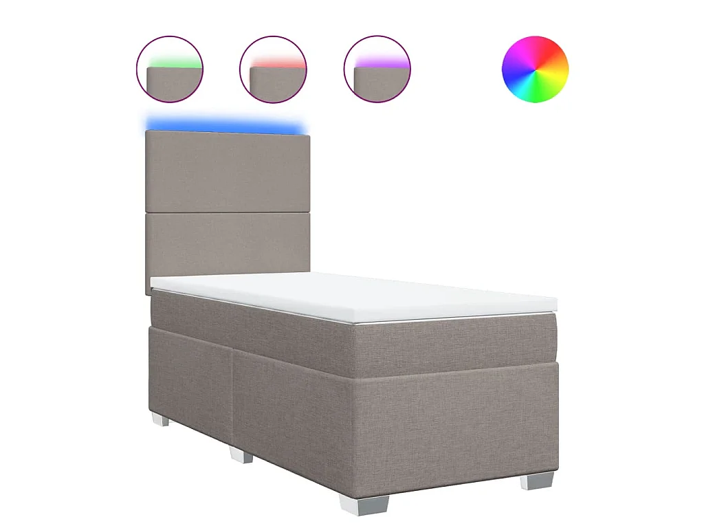 Boxspring met matras stof taupe 90x200 cm
