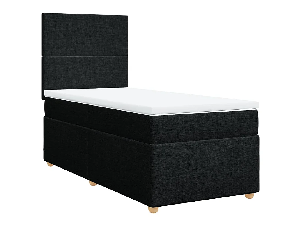 Boxspring met matras stof zwart 90x200 cm