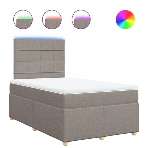 Boxspring met matras stof taupe 120×190 cm