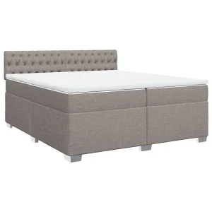 Boxspring met matras stof taupe 200×200 cm Boxspring met matras stof taupe 200×200 cm