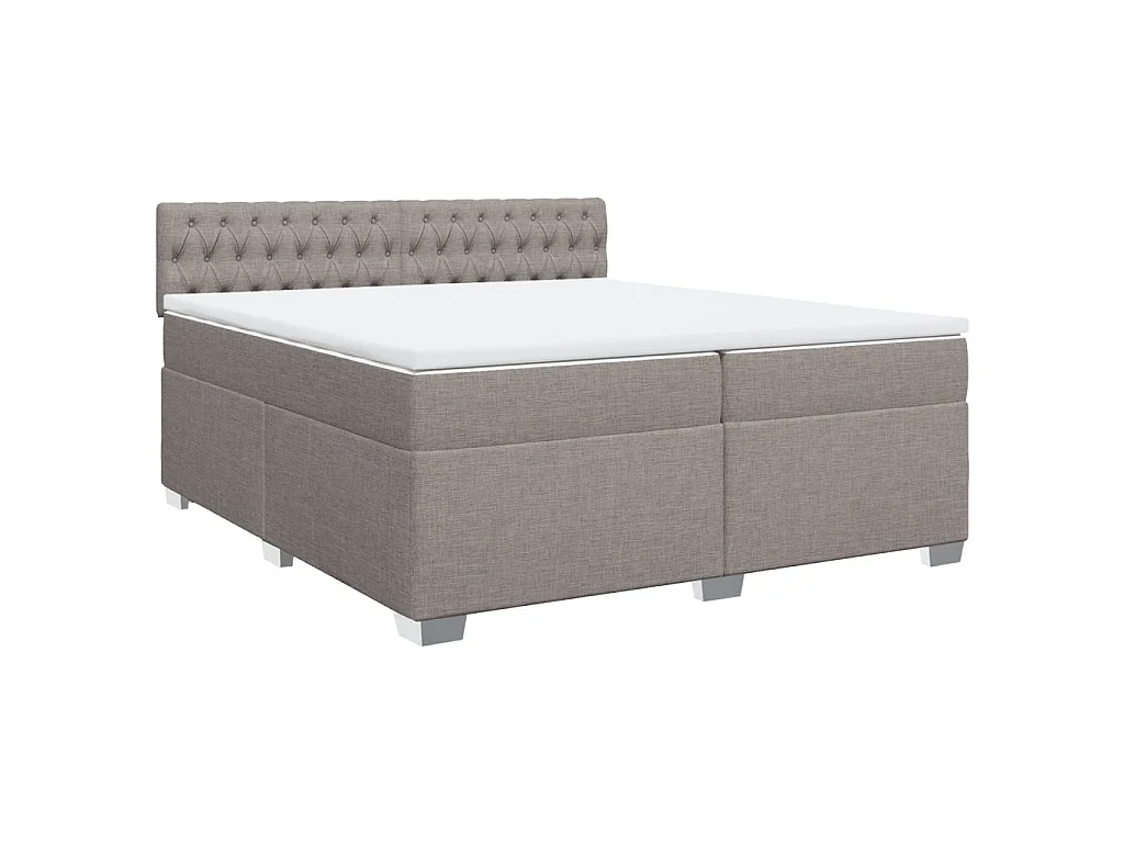 Boxspring met matras stof taupe 200x200 cm
