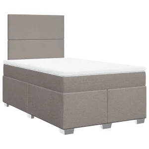 Boxspring met matras stof taupe 120×200 cm Boxspring met matras stof taupe 120×200 cm