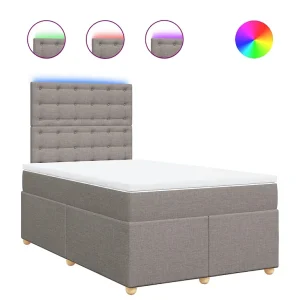 Boxspring met matras stof taupe 120×190 cm