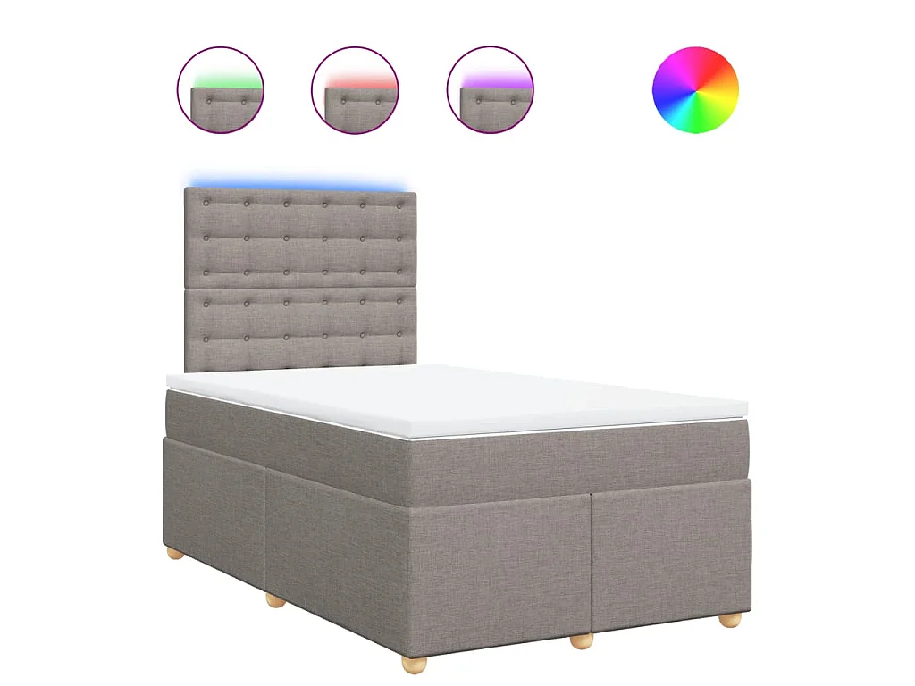 Boxspring met matras stof taupe 120x190 cm