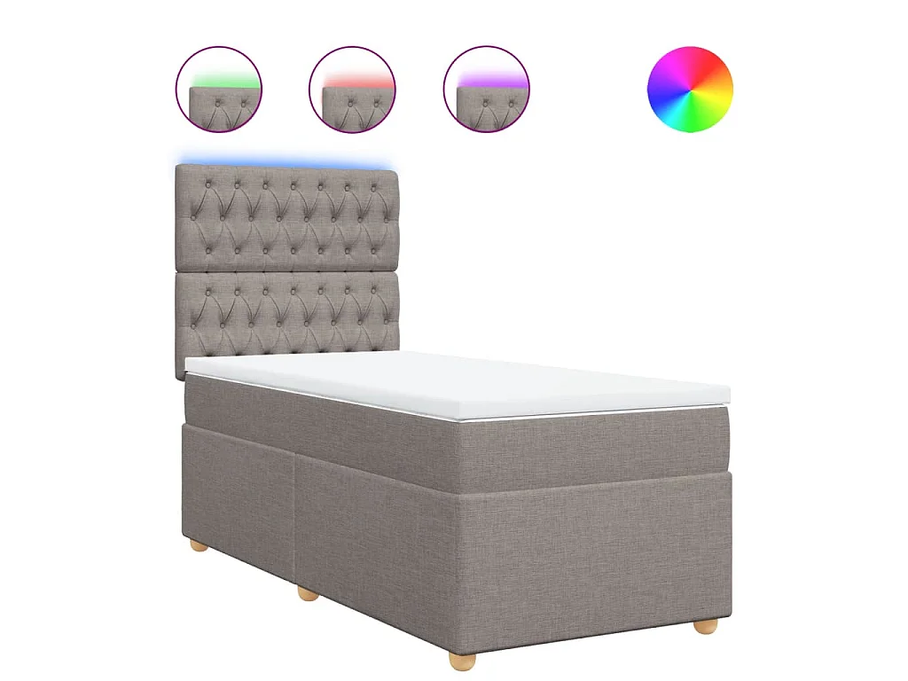 Boxspring met matras stof taupe 100x200 cm