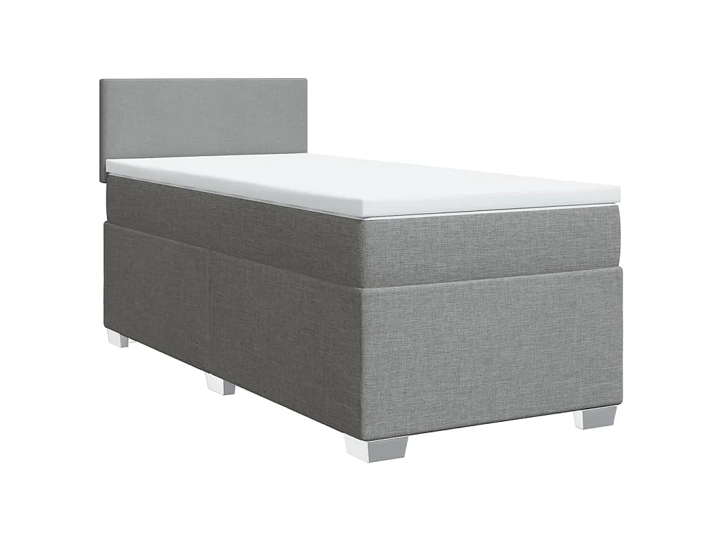 Boxspring met matras stof lichtgrijs 90x190 cm