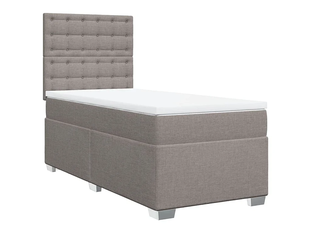 Boxspring met matras stof taupe 90x190 cm