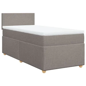 Boxspring met matras stof taupe 100×200 cm Boxspring met matras stof taupe 100×200 cm