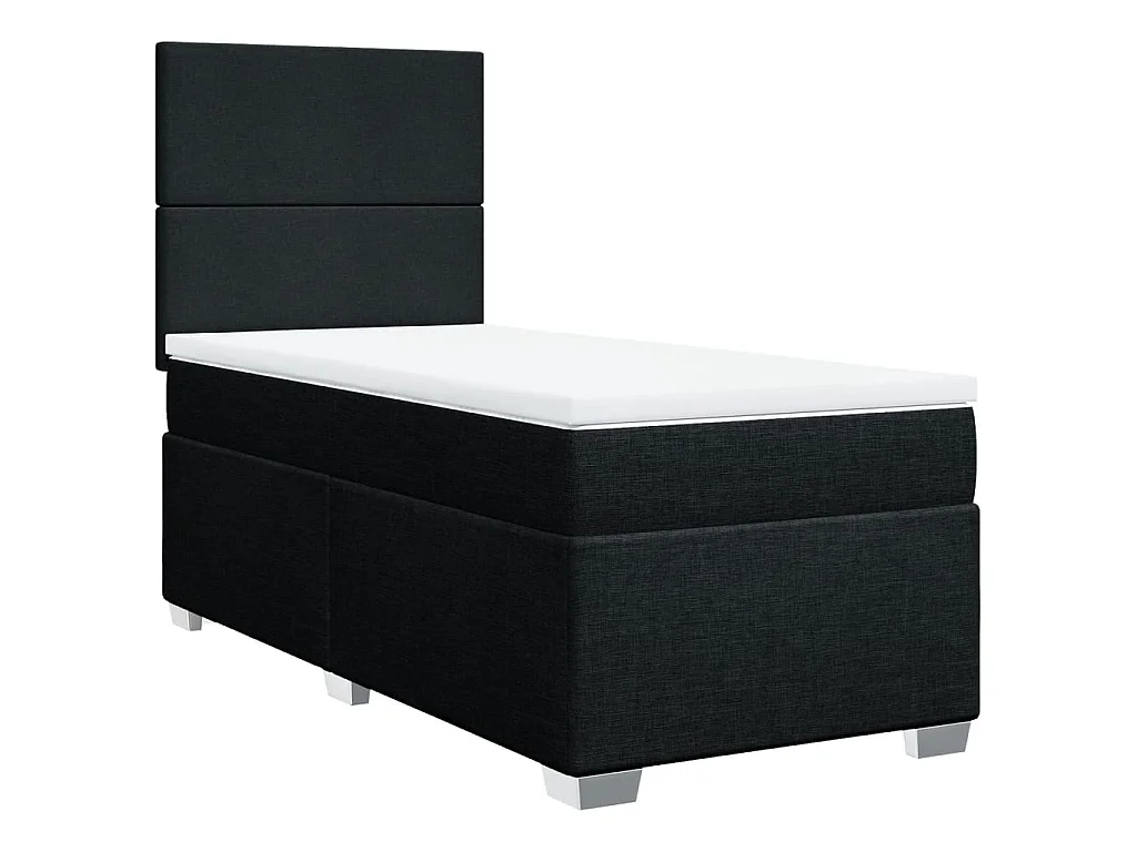 Boxspring met matras stof zwart 100x200 cm
