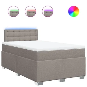 Boxspring met matras stof taupe 120×200 cm Boxspring met matras stof taupe 120×200 cm