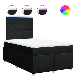 Boxspring met matras stof zwart 120×200 cm Boxspring met matras stof zwart 120×200 cm