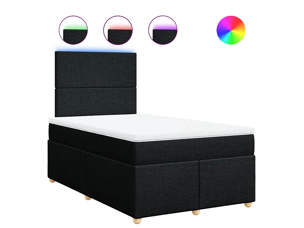 Boxspring met matras stof zwart 120x200 cm