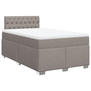 Boxspring met matras stof taupe 120×200 cm Boxspring met matras stof taupe 120×200 cm