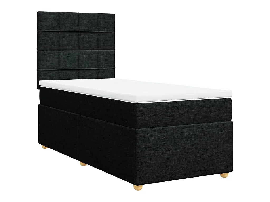 Boxspring met matras stof zwart 100x200 cm