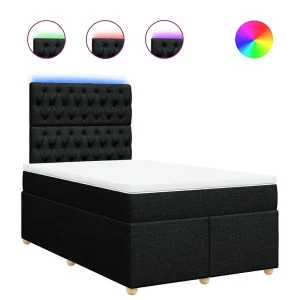 Boxspring met matras stof zwart 120×200 cm Boxspring met matras stof zwart 120×200 cm