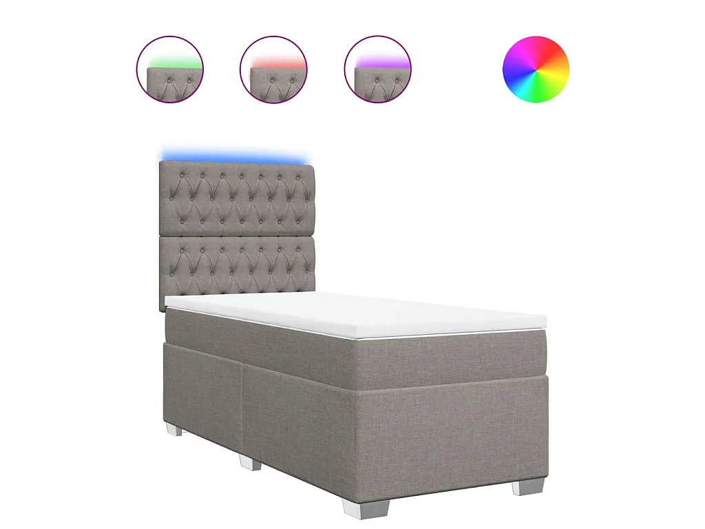 Boxspring met matras stof taupe 90x190 cm