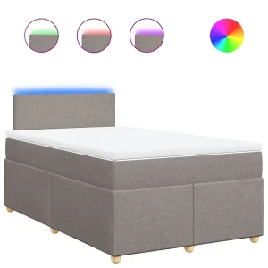 Boxspring met matras stof taupe 120×200 cm Boxspring met matras stof taupe 120×200 cm