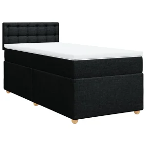 Boxspring met matras stof zwart 100×200 cm Boxspring met matras stof zwart 100×200 cm