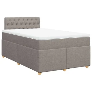 Boxspring met matras stof taupe 120×190 cm Boxspring met matras stof taupe 120×190 cm