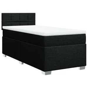 Boxspring met matras stof zwart 80×200 cm Boxspring met matras stof zwart 80×200 cm