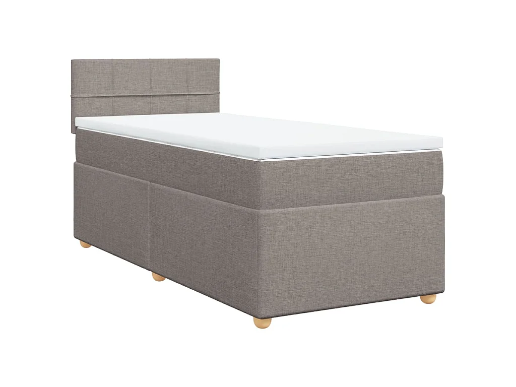 Boxspring met matras stof taupe 100x200 cm