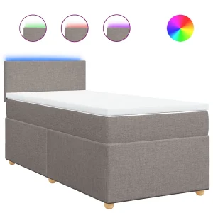 Boxspring met matras stof taupe 100×200 cm Boxspring met matras stof taupe 100×200 cm