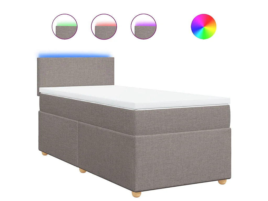 Boxspring met matras stof taupe 100x200 cm