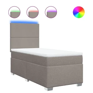 Boxspring met matras stof taupe 100×200 cm Boxspring met matras stof taupe 100×200 cm