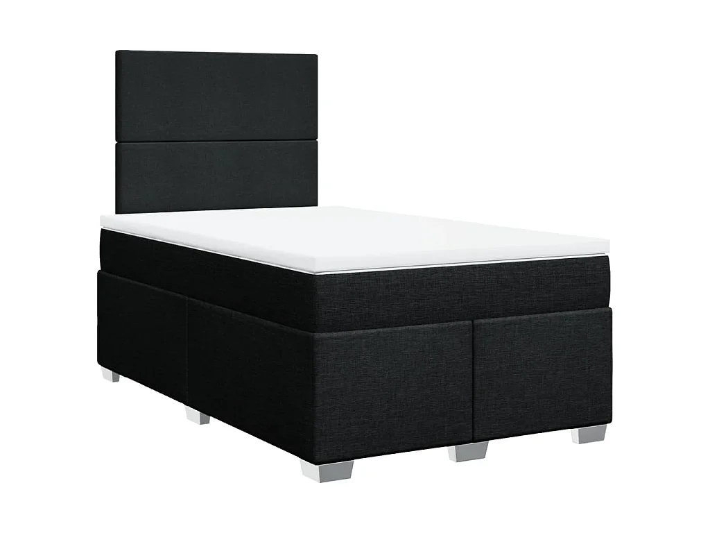 Boxspring met matras stof zwart 120x200 cm