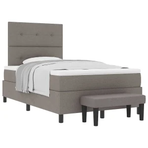 Boxspringbed met matras met hoofdeinde Taupe 120 x 200 cm Stof Boxspringbed met matras met hoofdeinde Taupe 120 x 200 cm Stof