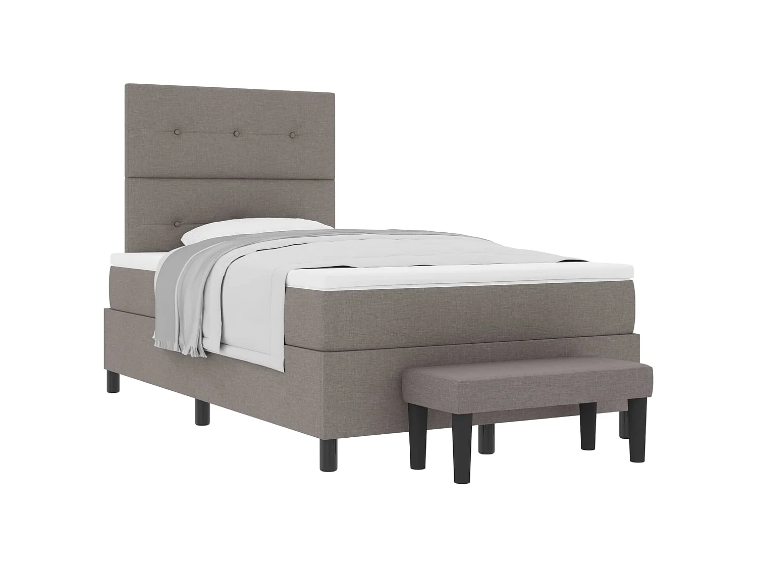 Boxspringbed met matras met hoofdeinde Taupe 120 x 200 cm Stof