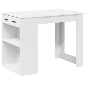 Bureau met lade en plank 102x62x77,5 cm bewerkt hout wit Bureau met lade en plank 102x62x77,5 cm bewerkt hout wit