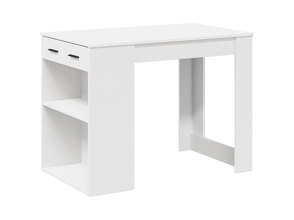 Bureau met lade en plank 102x62x77,5 cm bewerkt hout wit