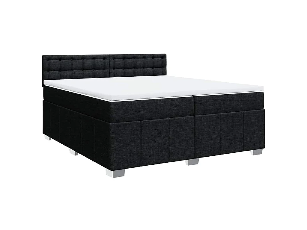 Boxspring met matras stof zwart 200x200 cm
