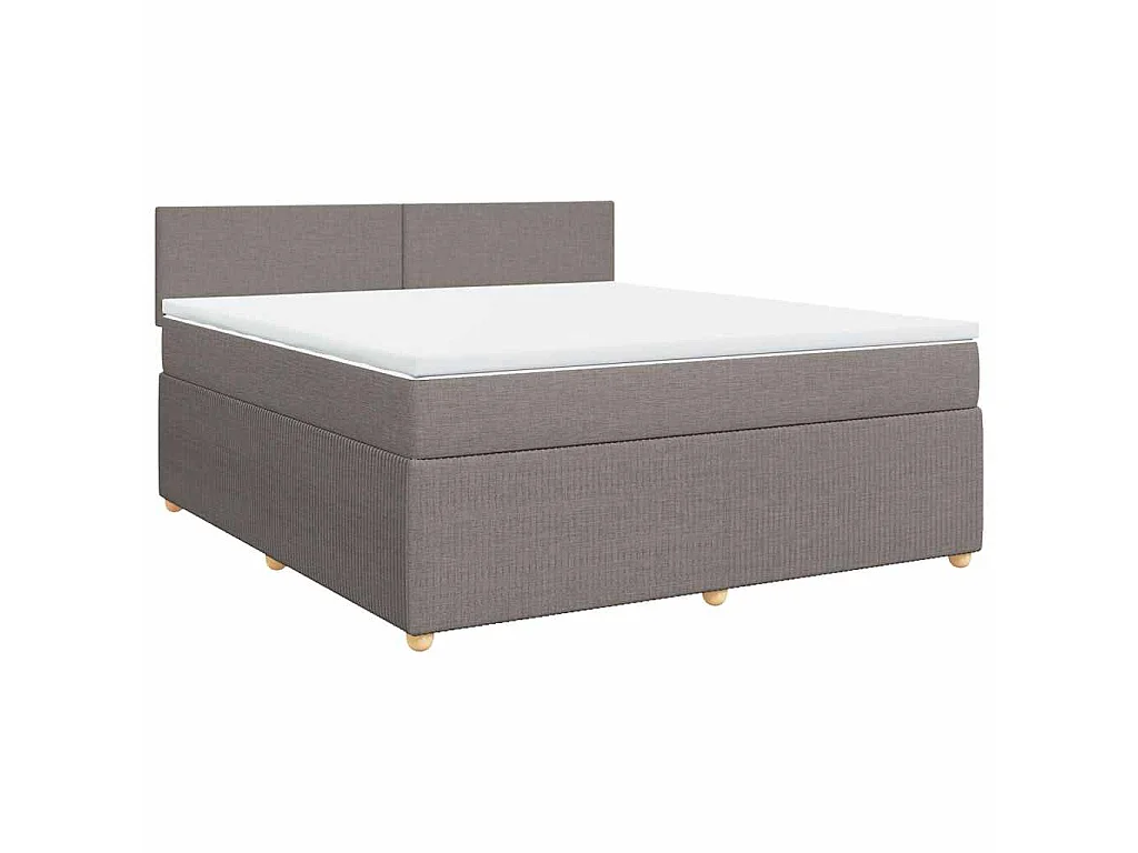 Boxspring met matras stof taupe 180x200 cm