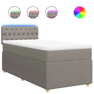 Boxspring met matras stof taupe 90×200 cm Boxspring met matras stof taupe 90×200 cm